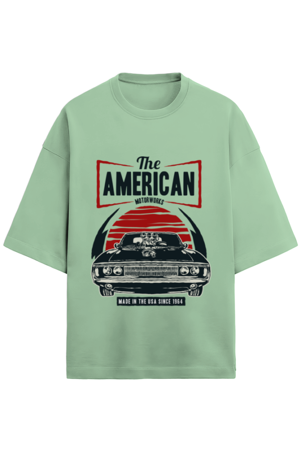 RedAura Unisex Terry Oversized Tee | The American Motor